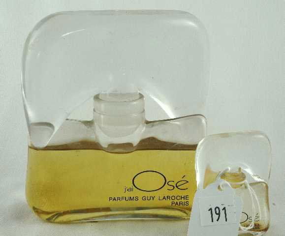 GUY LAROCHE OSE LOT OF 2 BOTTLES: LARGEST MEASURES 5.25" TALL