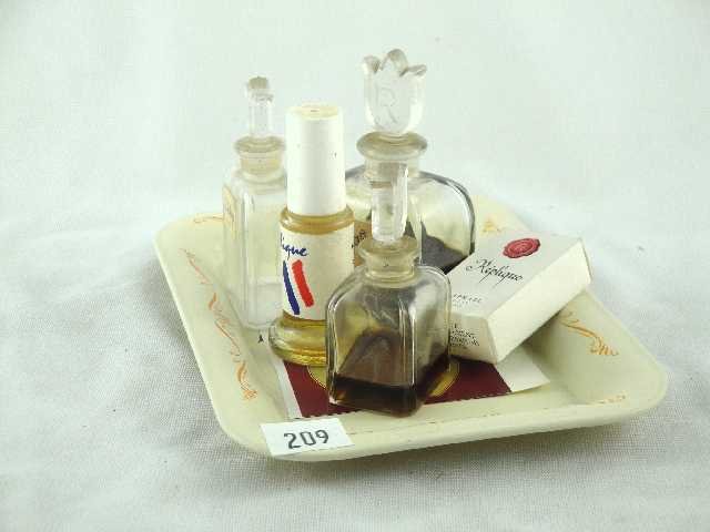 RAPHAEL REPLIQUE LOT OF 5 PERFUME BOTTLES: TALLEST OF WHICH MEASURES 3"