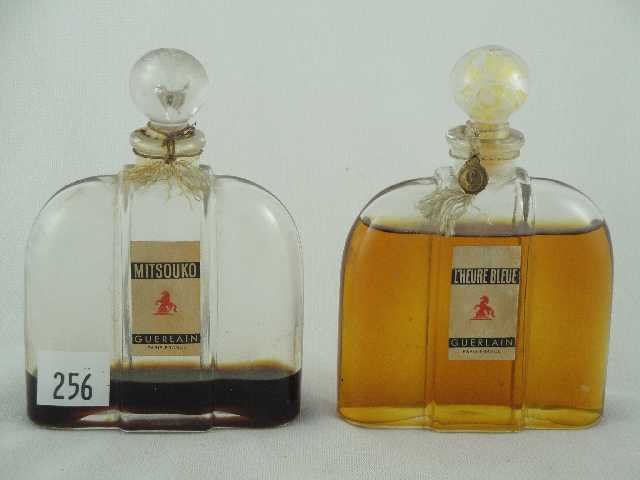 LOT OF 2 GUERLAIN BOTTLES: L'HUERE BLEUE & MITSOUKO - BOTH ONE MONEY!