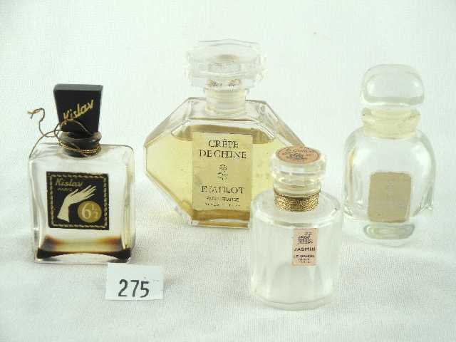 MISC. LOT OF 4 BOTTLES: LE GALION JASMIN, GIVENCHY LE DIT, F. MILOT CREPE DE SHINE & KISLAV 6 1/2 - ALL ONE MONEY!