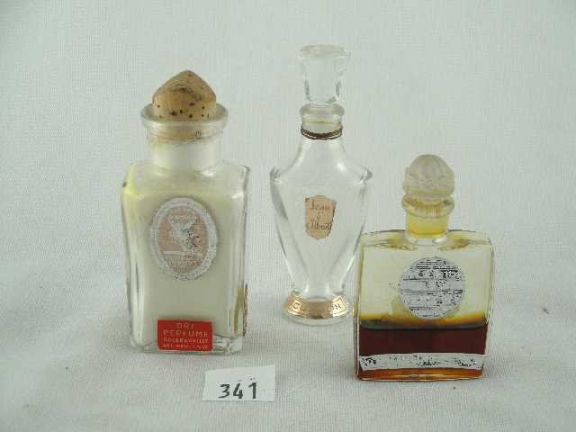 MISC LOT OF 3 BOTTLES: ROGER AND GALLET, FLUERS D'AMOUR DRY PERFUME, OFFENTHAL CESOIROUJAMIAS JEAN ALBERT ECUSSON - ALL ONE MONEY!