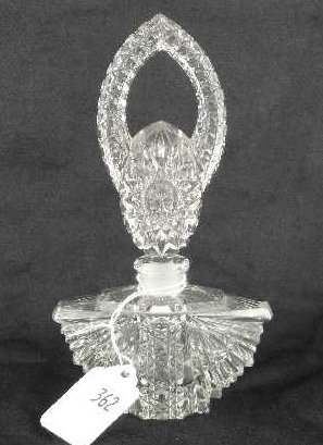 CZECHOSLOVAKIAN SIGNED CLEAR BOTTLE: MEASURES 7" TALL
