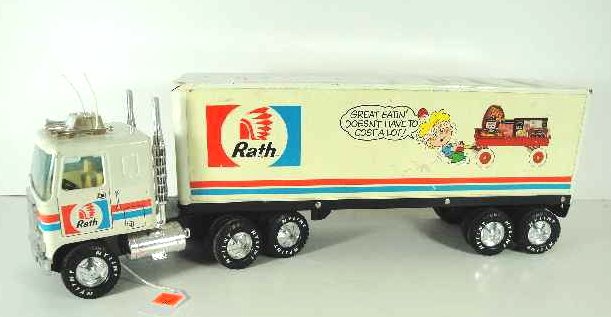NYLINT RATH LIL' HICKORY TRUCK AND TRAILER SET: MEASURES 21" LONG