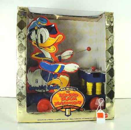 MATTEL DONALD DUCK XYLOPHONE 60TH ANNIV. WALT DISN: BAX MEASUERS 15" X 12" X 7" OVERALL