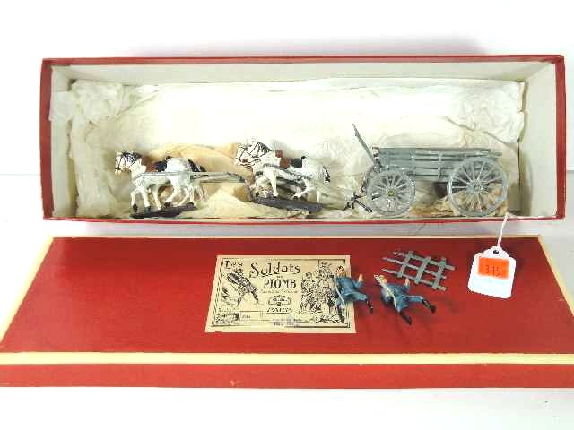 CBG MIGNOT FRENCH PARIS SOLDIERS - FOURGON HAY WAG: BOX MEASURES 14.5" X 4.75" X 3.75"