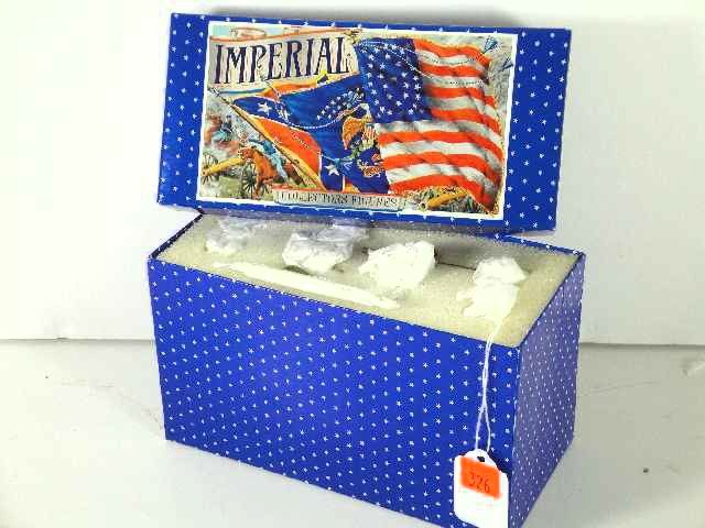 IMPERIAL COLLECTORS METAL FIGURINES - AMERICANA SE: CIVIL WAR 12 POUNDER GUN AND 4 MAN CREW IN ORIG BOX MEASURING 7.75" X 3.75" X 4.5"