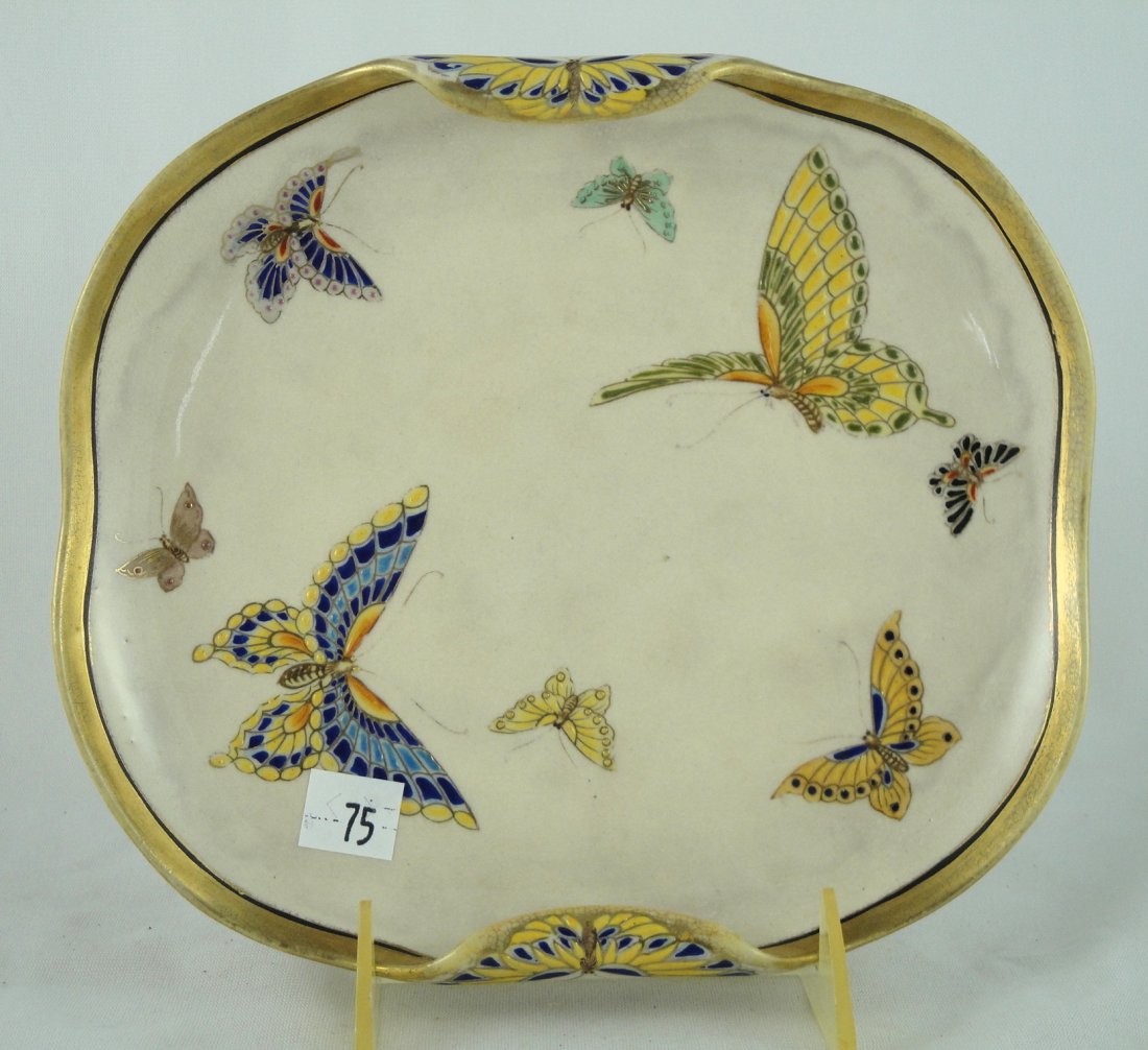 NIPPON MORIMURA BUTTERFLY PLATE: MEASURES 8.5" ACROSS