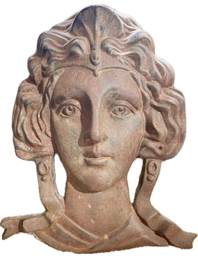 Wrought iron face statue (1 of 6)