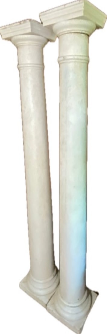 A pair of antique painted wooden columns (1 of 5)
