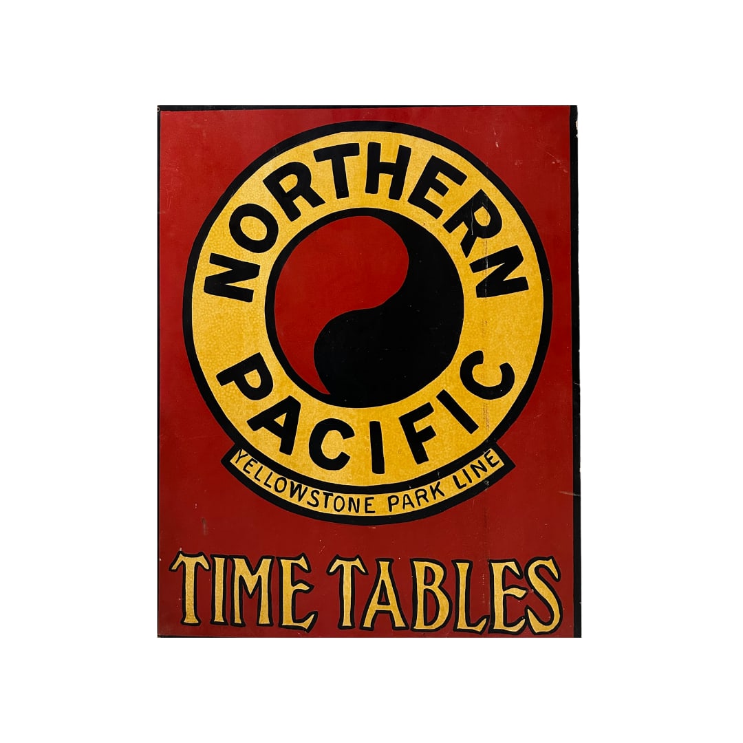 Northern Pacific Time Tables Sign: Northern Pacific Time Tables Sign31" x 39.5"