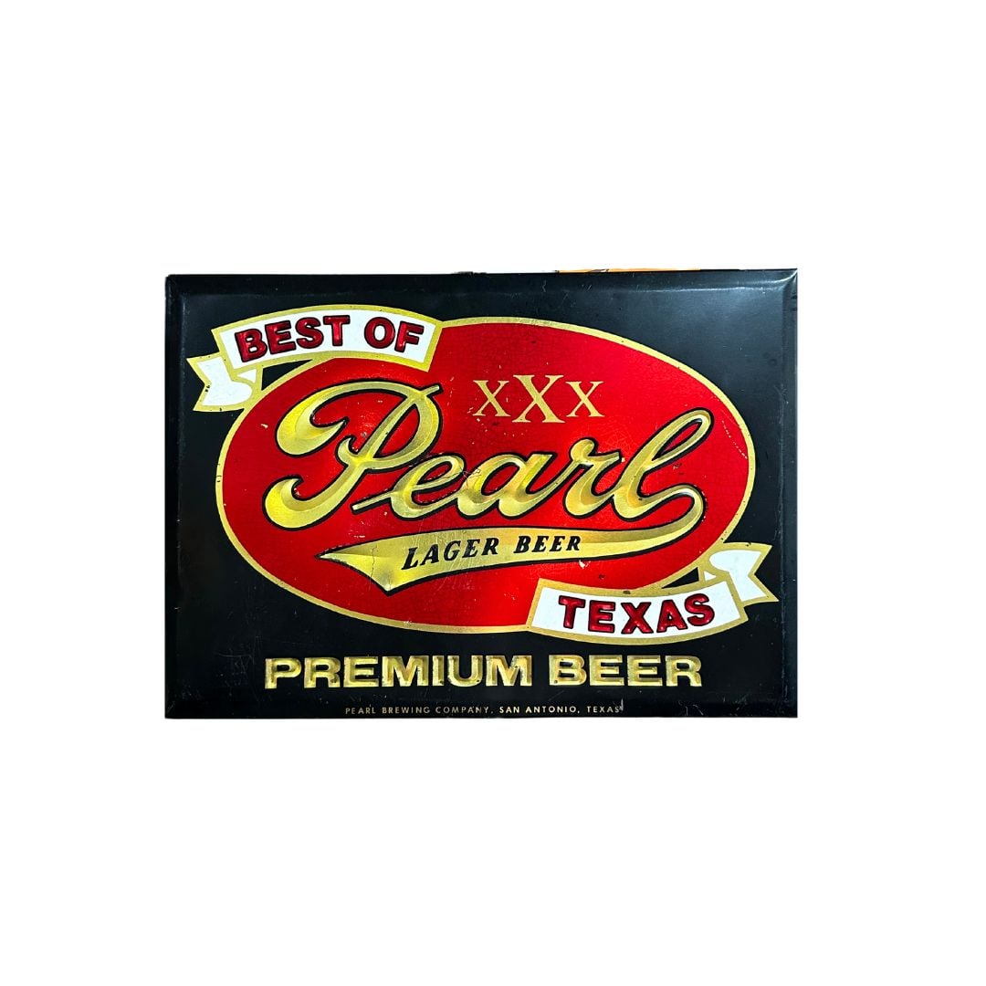 Pearl Beer, Black and Red Vintage Sign : Original Pearl Beer, Black and Red Vintage Sign In good condition Measures: 9" x 13" Please take a moment to review our detailed Shipping Policy and Terms and Conditions before placing any bids. Under