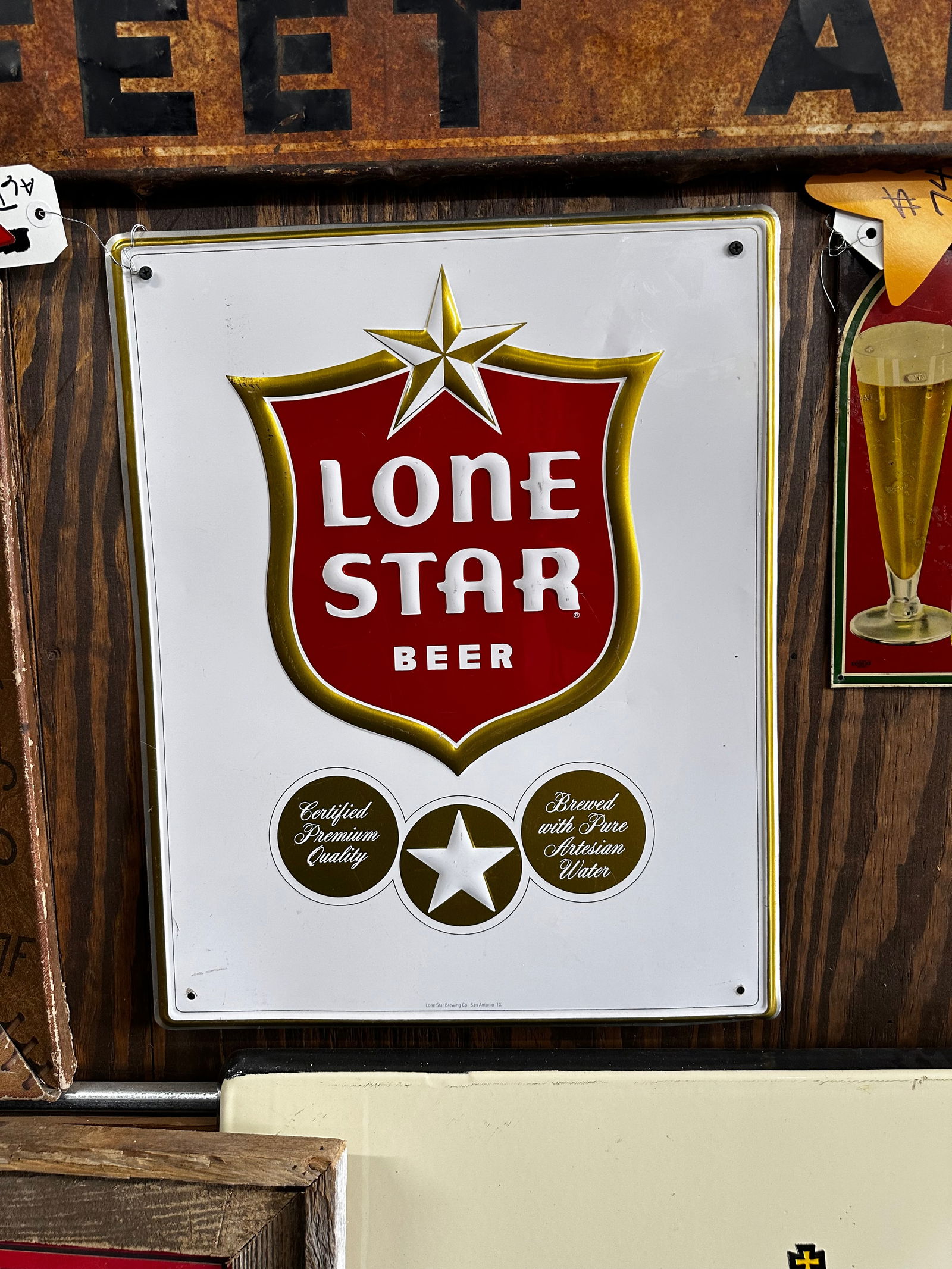 Vintage Lone Star Beer Sign  (1 of 2)
