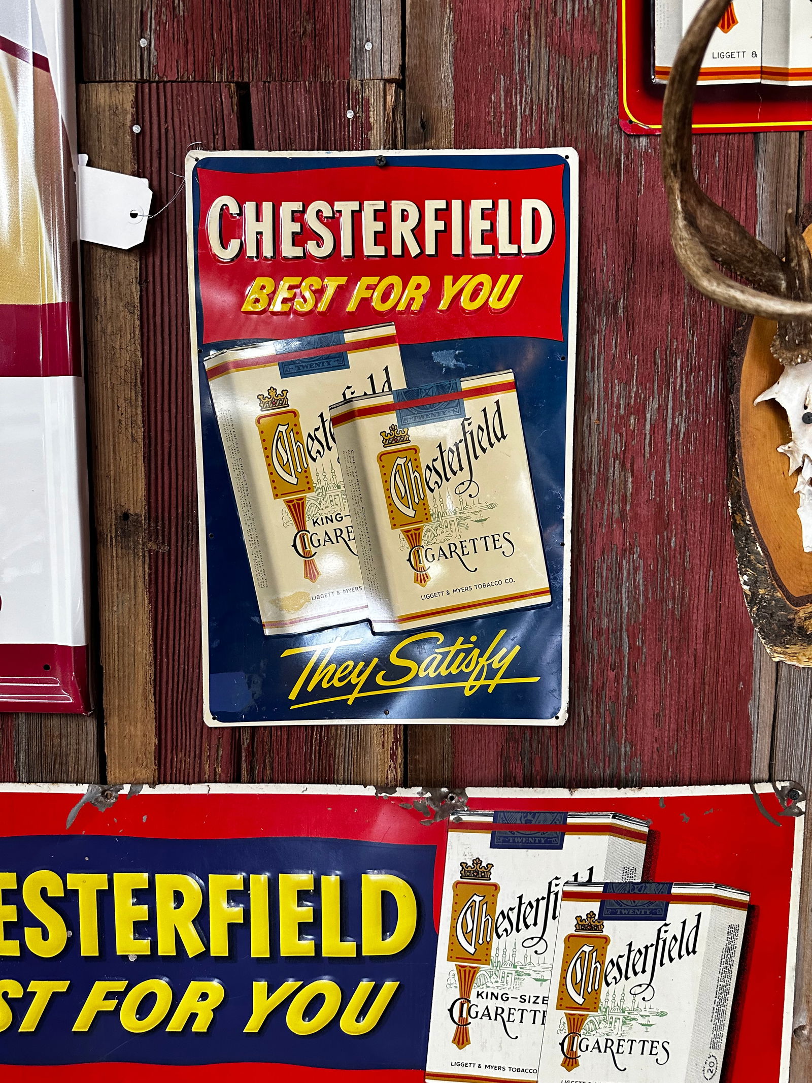 Chesterfield Cigarette Tin Store Display Sign (1 of 3)