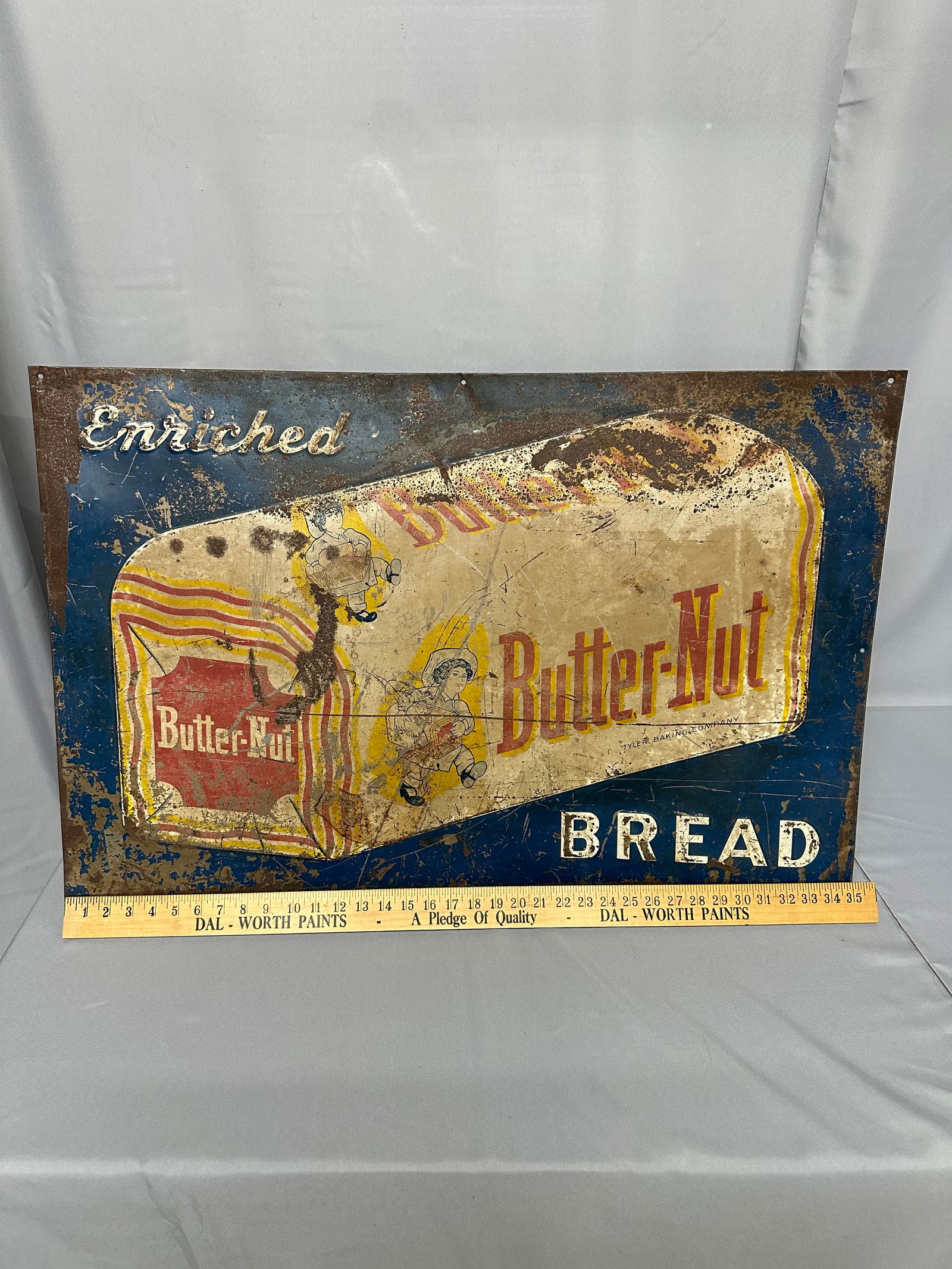 Vintage Butter-Nut Bread Embossed Metal Advertising Sign (1 of 6)
