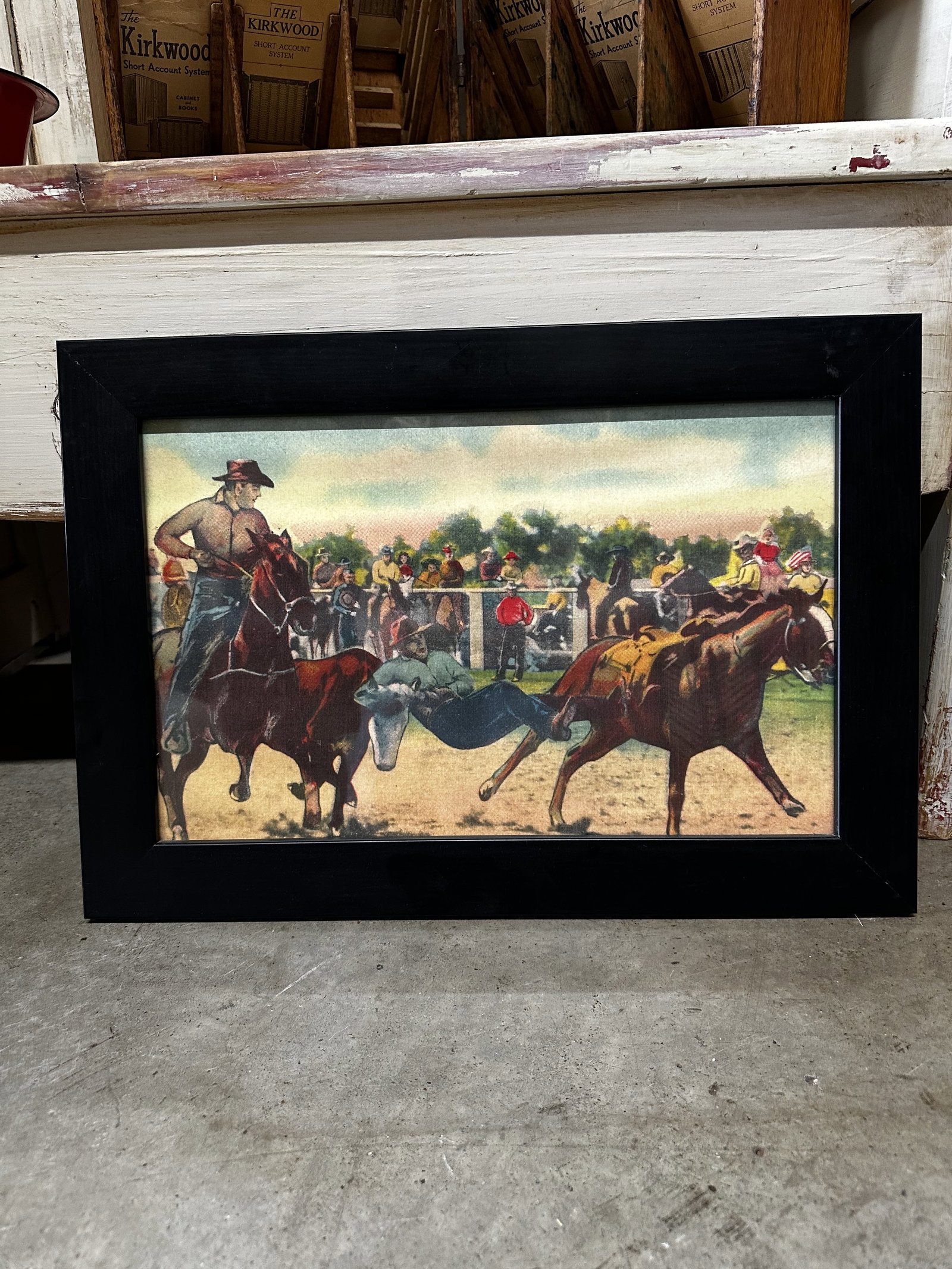 Bruce Ross Bulldogging at Leo Cramer's Rodeo Colorado State Fair Art Print: Bruce Ross Bulldogging at Leo Cramer's Rodeo Colorado State Fair Art Print Hyper Color Framed Art 20" x 14" Please take a moment to review our detailed Shipping Policy and Terms and Conditions before 