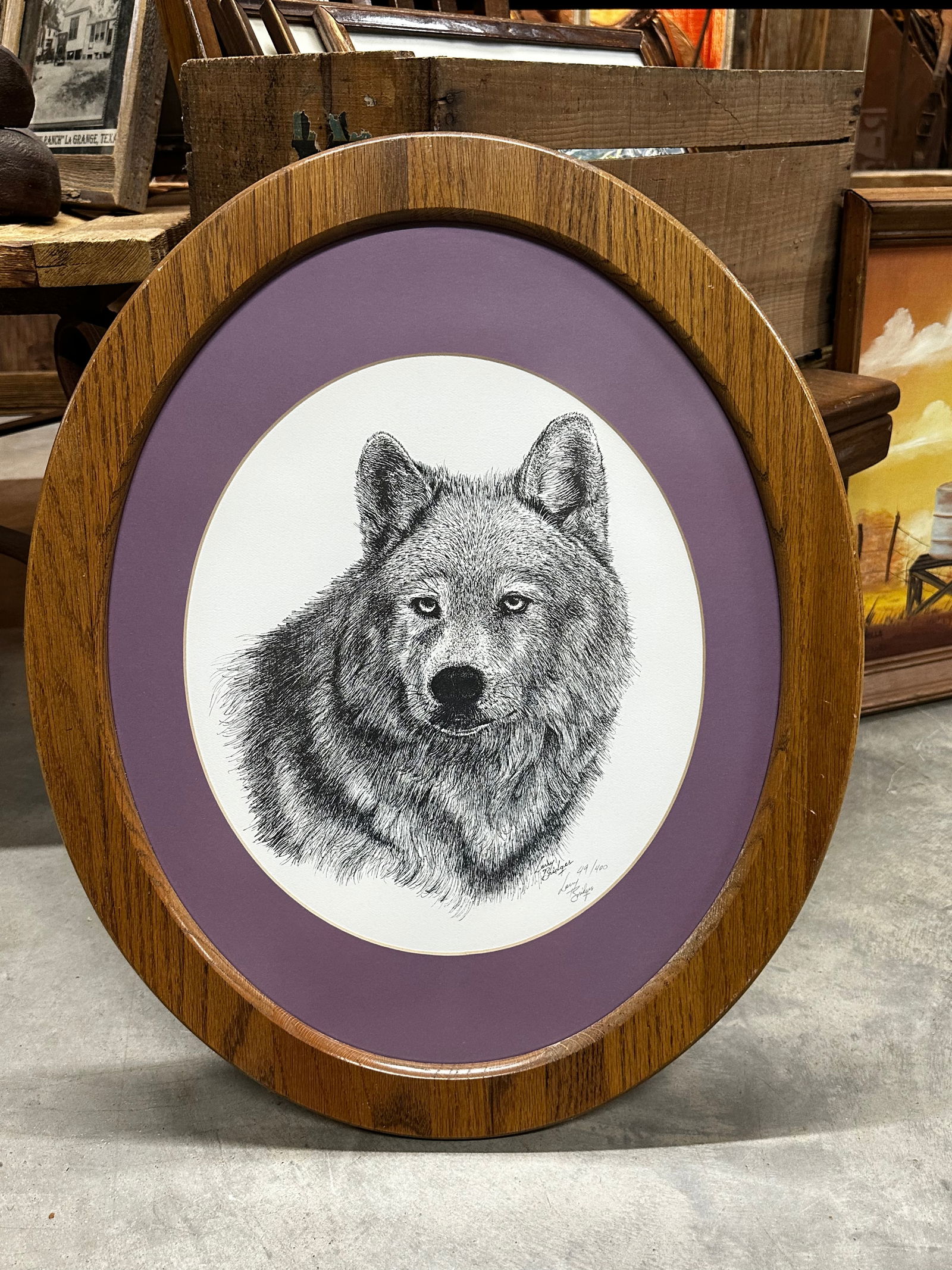 Lavendar Wolf Framed Art (1 of 1)