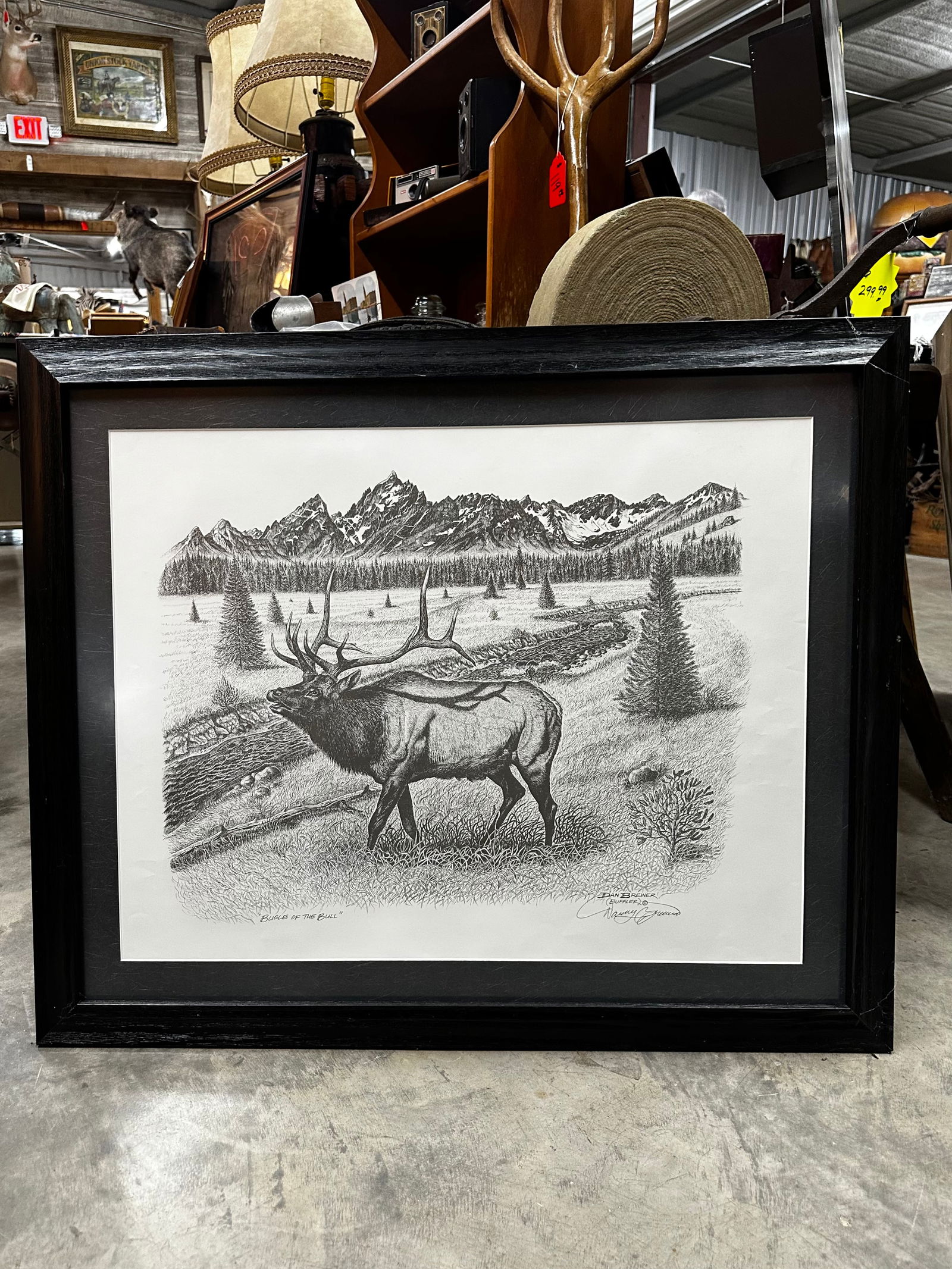 Dan Brewer Bugle of the Bull Framed Art (1 of 1)