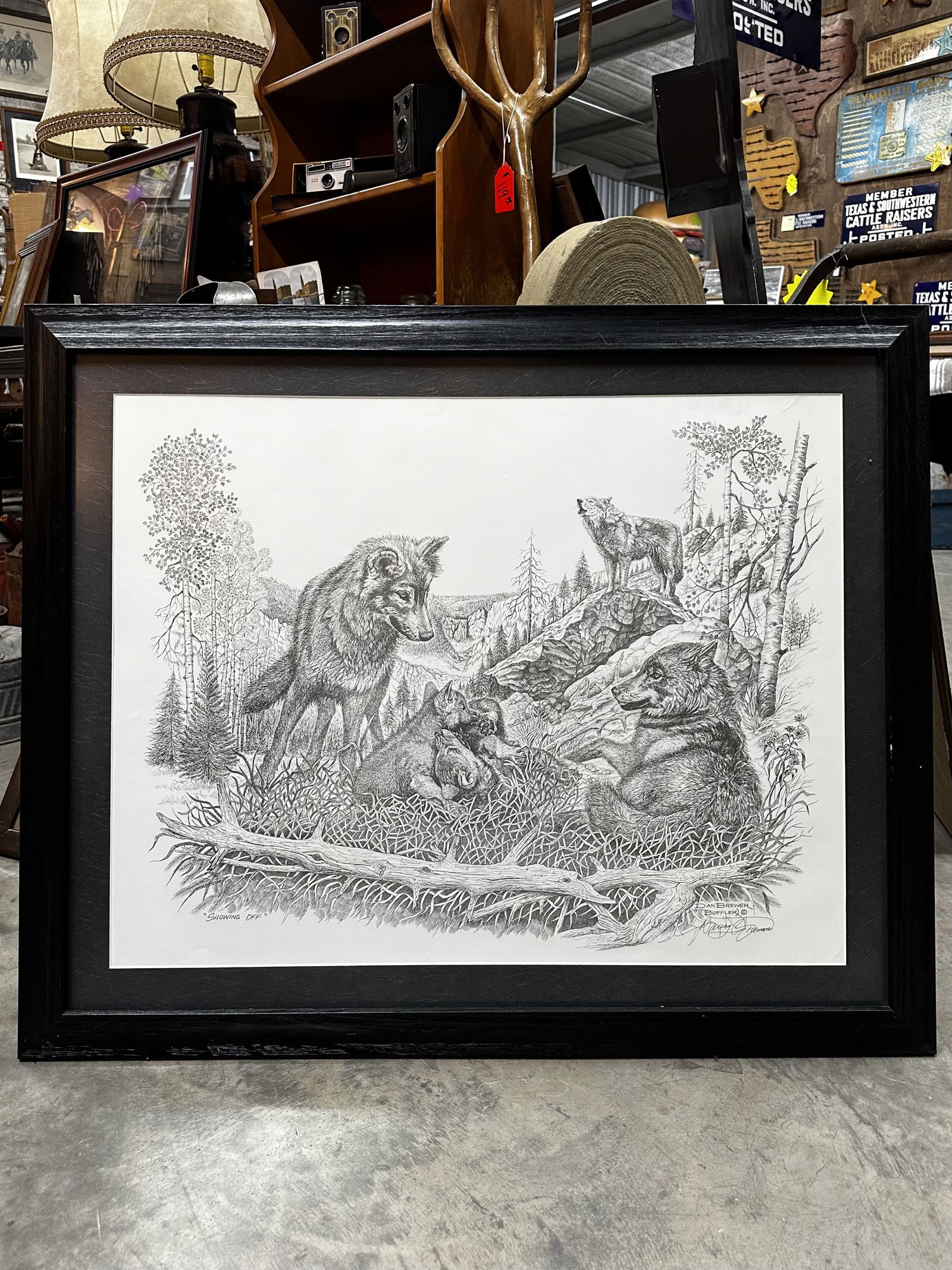 Dan Brewer Wolf Family Framed Art (1 of 2)
