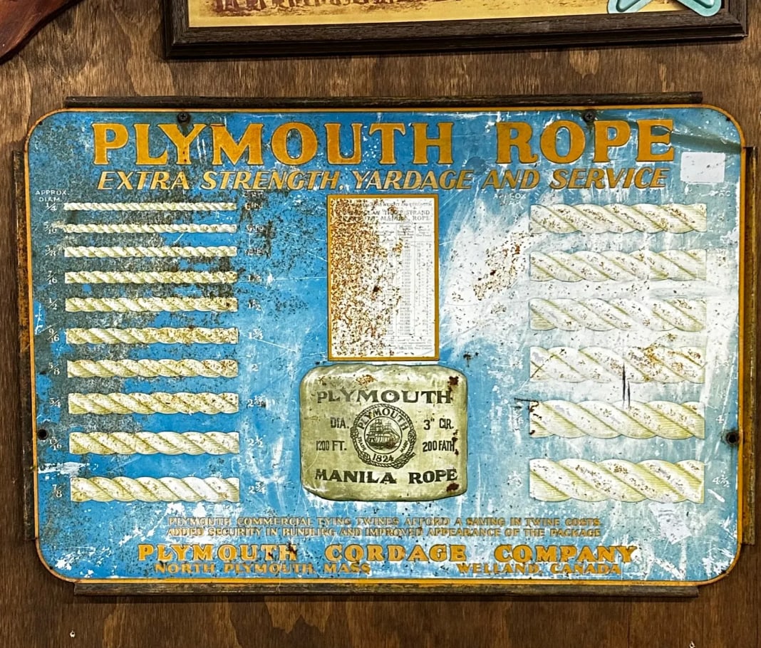 Vintage Plymouth Rope Metal Sign: Vintage Plymouth Rope Metal Sign 17.5" x 25.5" Please take a moment to review our detailed Shipping Policy and Terms and Conditions before placing any bids. Understanding these policies ensures a smoo