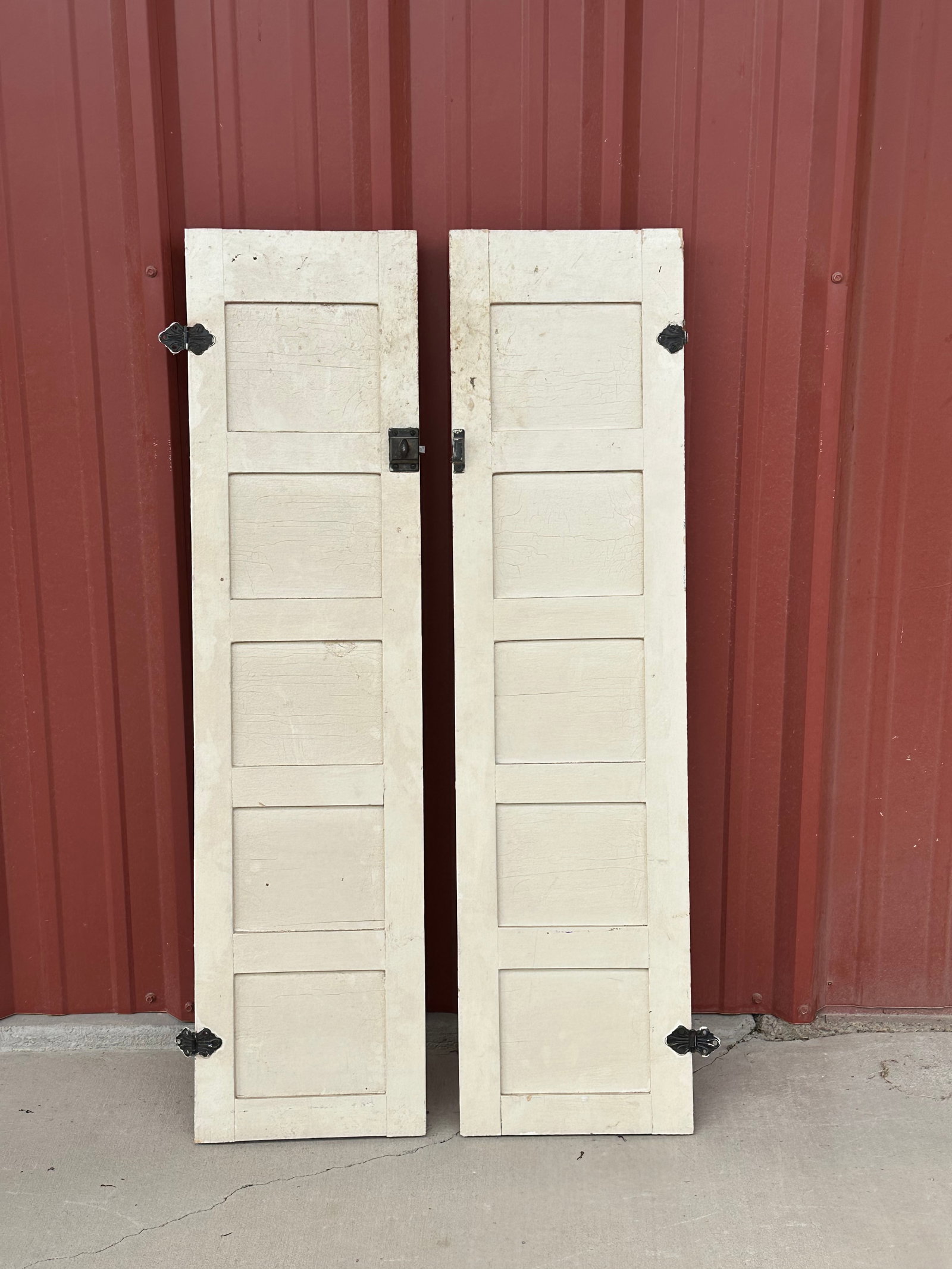 Set of two Shutter Doors - white: Set of two Shutter Doors - white Both 12" X 48" Single Door- 73" x 17" Please take a moment to review our detailed Shipping Policy and Terms and Conditions before placing any bids. Understanding these