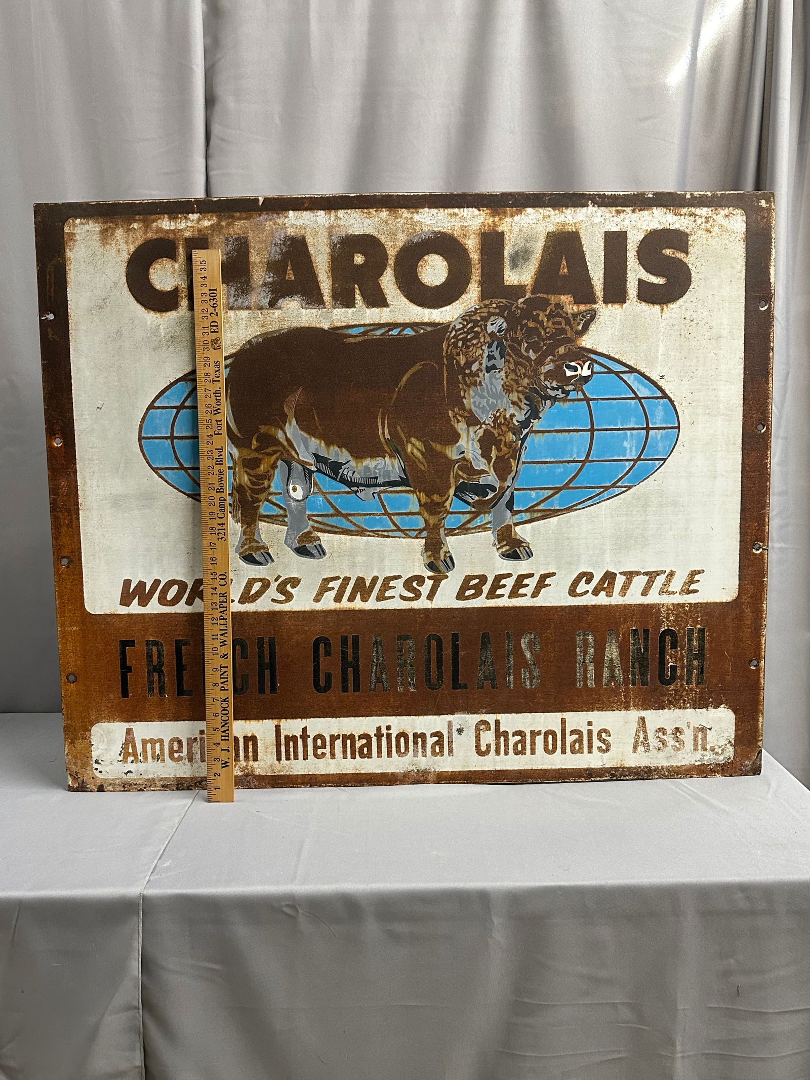 Double Sided Charolois Metal Cattle Ranch Metal Sign (1 of 16)