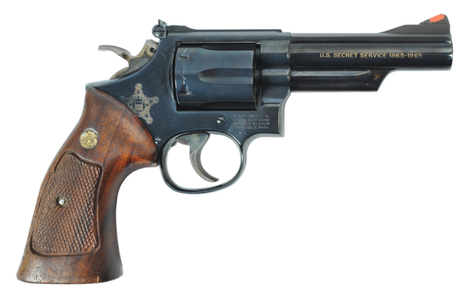 Smith and Wesson Secret Service Model 19-5 .357 Mag Revolver - FFL #194K252 (PAT1): A nice-limited edition Cased Centennial Smith & Wesson Secret Service 1865-1965 Model 19-5 .357 Mag Double-Action Revolver in very good condition with a very good bore. Frame marked USSS1033.