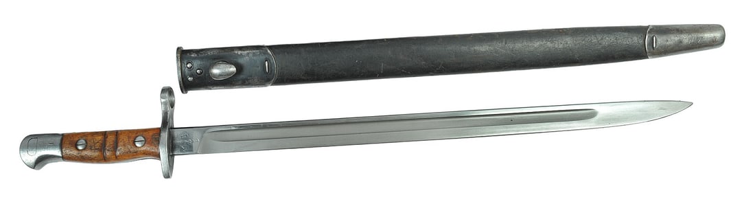 British Military Winchester Contract P-14 Enfield Rifle Bayonet (VDM): A rare British Military Winchester Contract P-14 Enfield Rifle Bayonet and scabbard in very good condition.