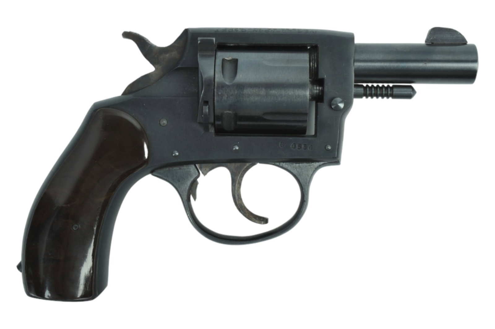 Iver Johnson Cadet .38SPL Revolver FFL Required: G4554 (KDW1): An Iver Johnson Cadet .38SPL Revolver that is in good to very good condition with bright and defined bore with light frosting. The action functions and the finish shows minor wear but the cylinder cou