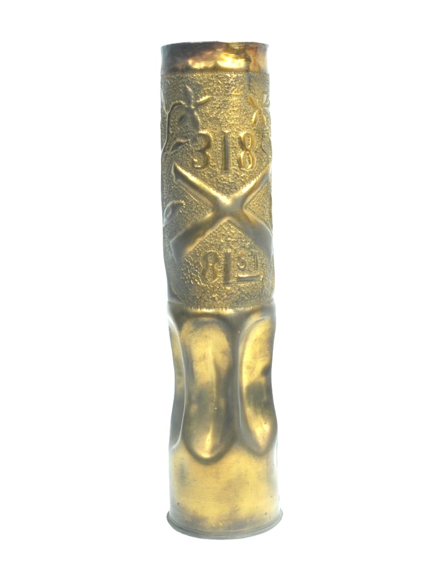 US AEF WWI era Brass Shell Trench Art (VDM) (1 of 10)