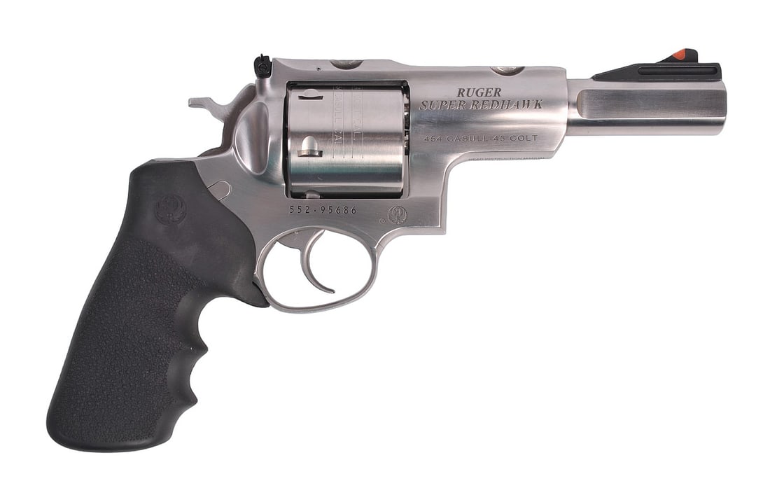 Ruger Super Redhawk .454/45LC Revolver FFL Required: 552-95686 (SDE1): A Ruger Super Redhawk .454/45LC Revolver that is in very good condition with a bright and defined bore. The action functions with a tight lockup and the finish shows little to no usage wear. Comes wit
