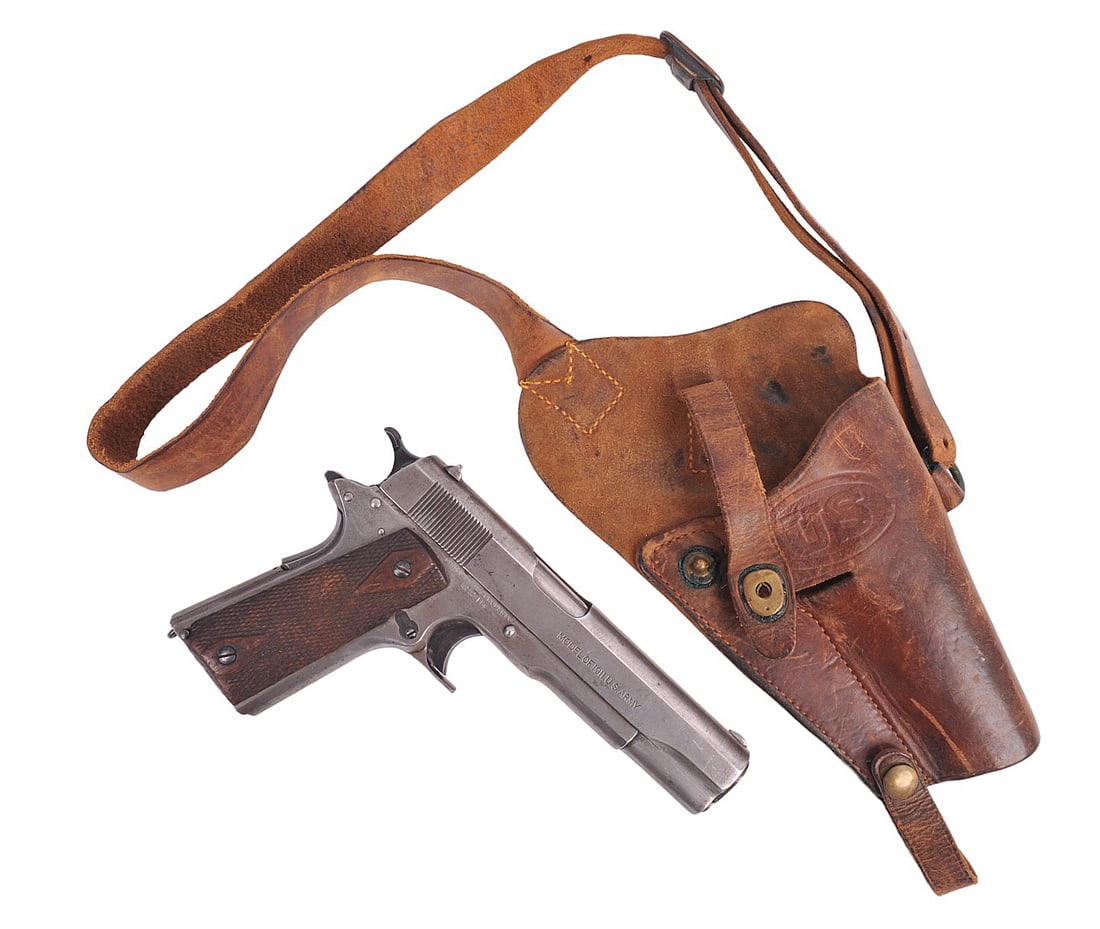 Colt M1911 .45 ACP Semi-auto Pistol FFL Required: 528114(K2M1): A Colt M1911 .45 ACP Semi-auto Pistol that is in fair to good condition with a bright and defined bore. The action functions but seems sluggish as if the spring is dirty and the finish shows service w