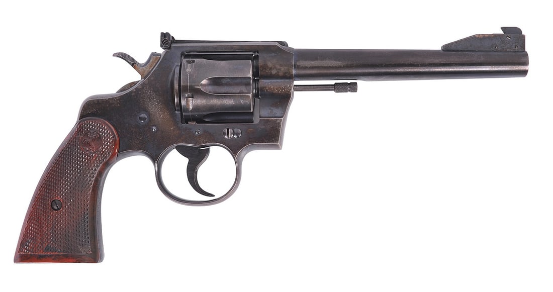 Colt Official Police 38 SPL Revolver FFL Required: 700911 (DHR1): A Colt Official Police 38 SPL Revolver that is in good condition with a bright and defined bore. The action functions and the finish shows the bluing is fading and has light scratches on the frame. Ba