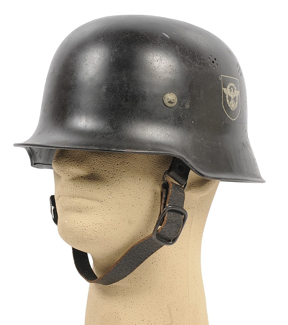 *German World War II Double Decal M34 Police Helmet & Liner (SGF) (1 of 14)
