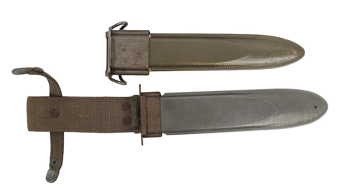 Two US Military WWII Knife Sheathes (S2L) (1 of 9)
