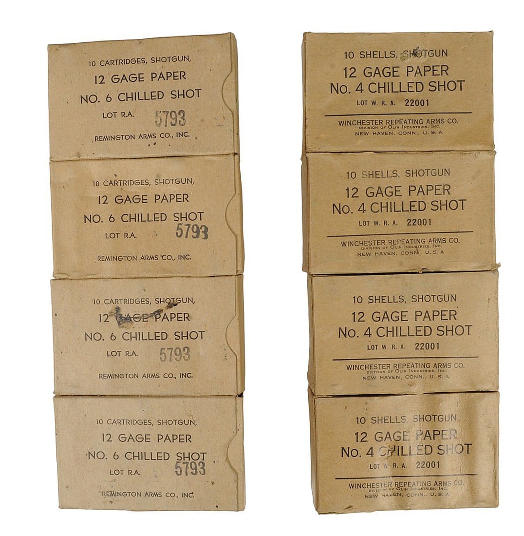 US Military World War II Remington & Winchester 12ga Ammuntion Lot of 8 Boxes (CWA) (1 of 3)