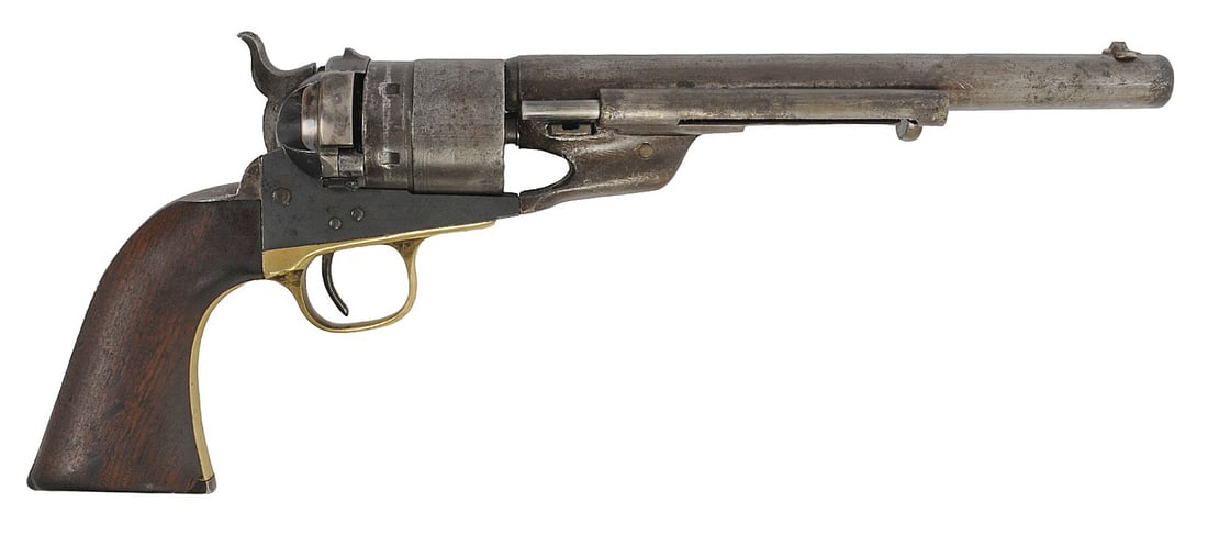 Colt Model 1860 Army Richards-Mason Conversion 44 Colt Revolver No FFL Required (RM1): A Colt Model 1860 Army Richards-Mason Conversion 44 Colt Revolver that is in good condition with slightly dark but defined bore. The action appears to function properly with a tight lockup and the fin