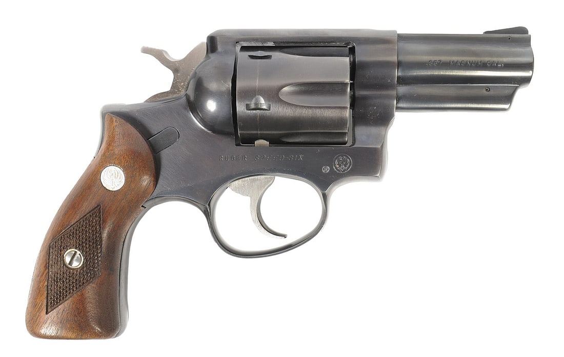 Ruger Speed-Six .357 Mag Revolver FFL Required: 156-28726 (RS1): A Ruger Speed-Six .357 Mag Revolver that is in very good condition with a bright and defined bore. The action appears to function properly with a tight lockup and the finish shows light usage wear.