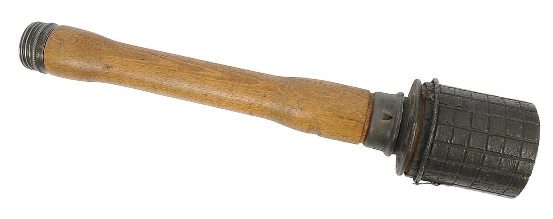 *German Military WWII era M24 Inert Stick Grenade (Potato Masher) with Fragmentation Sleeve (C2P) (1 of 7)