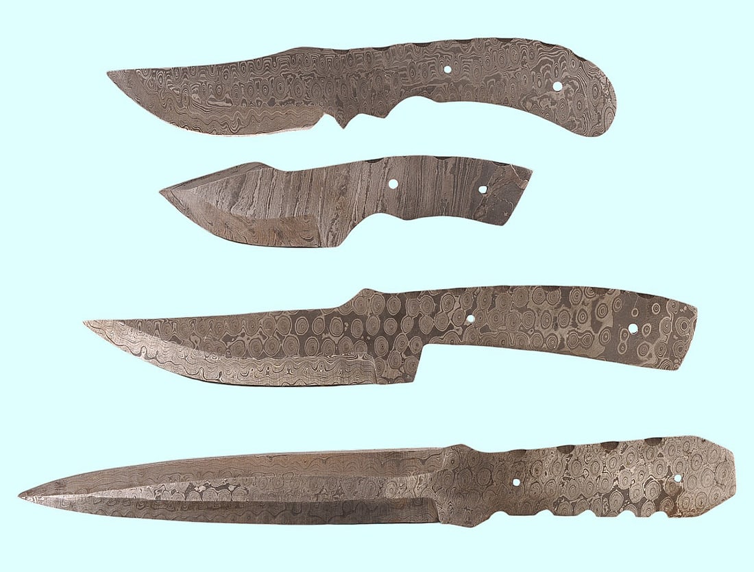 Damascus Knife lot of 4 (H2H) (1 of 9)