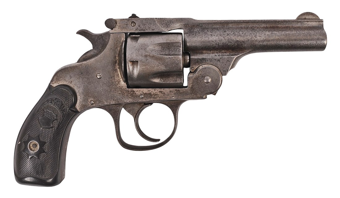 Hopkins & Allen Arms Co. M1901 Top Break DA 32. Smith & Wesson Revolver FFL Required #1316 (C4H1): A Hopkins & Allen Arms Co. M1901 Break Top Double Action 32. Smith & Wesson Revolver with a dark bore and moderate rifling. The action appears to be functioning properly with loose cylinder lock up an