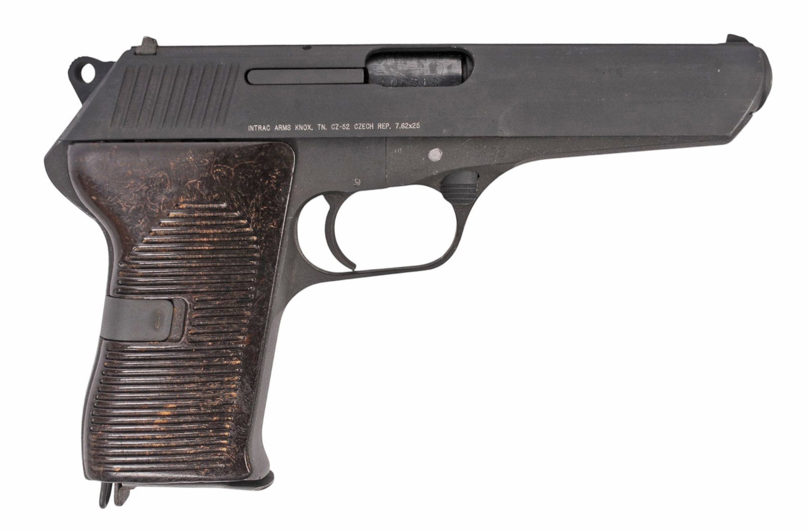 Czech Military CZ-52 7.62x25mm Semi-Automatic Pistol - FFL # R09318 (HHS1): A 1953 dated Czech Military CZ-52 7.62x25mm Semi-Automatic Pistol that is in good to very good condition with a bright and defined bore. The action fails to function with the trigger not functions wit