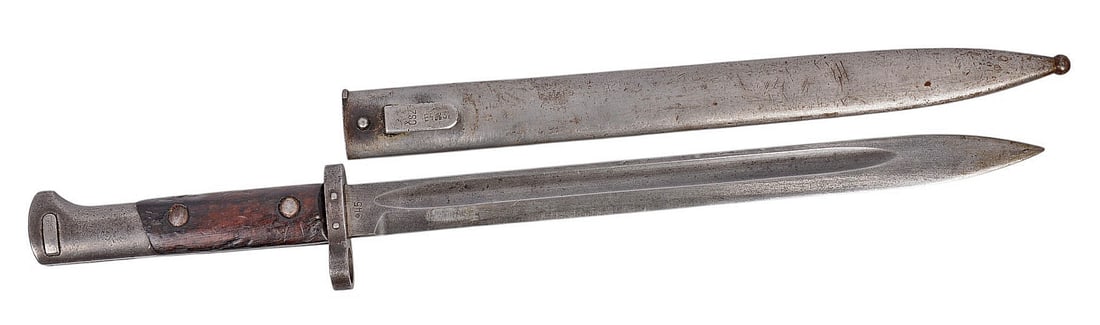 Czech Military WWII era VZ-24 Mauser Rifle Bayonet (RAZ): A Czech Military WWII era VZ-24 Mauser Rifle Bayonet in good condition with scabbard.