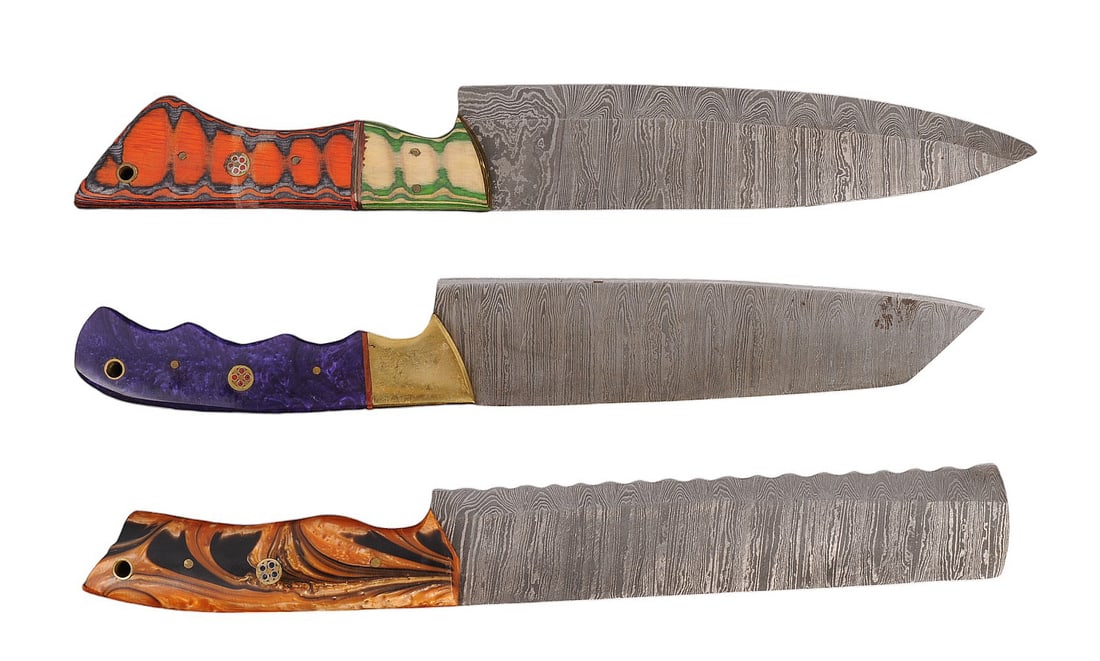 Lot of 3 Damascus Knives(H2H) (1 of 2)