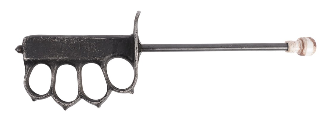 British WWII 1918 style Trench Knife with a British SMLE number 4 Spike Bayonet Blade (H3S) (1 of 5)