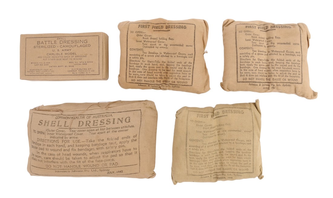 U.S. WWII Field Dressing packs Lot of 5(H3S) (1 of 6)