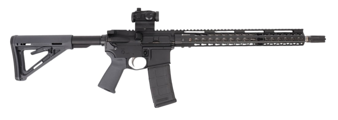 Palmetto State Armory PA-15 5.56x45mm Semi-auto Rifle FFL Required: SCD647795 (EDN1): A Palmetto State Armory PA-15 5.56x45mm Semi-auto Rifle that is in very good condition with a bright and defined bore. The action appears to function properly, and the finish shows little to no usage