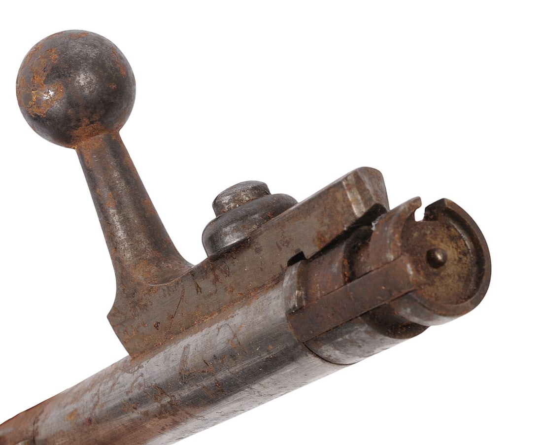 German Military M1871 Mauser 11mm Rifle Bolt (D3J): A German Military M1871 Mauser 11mm Rifle Bolt in fair condition with light rust.