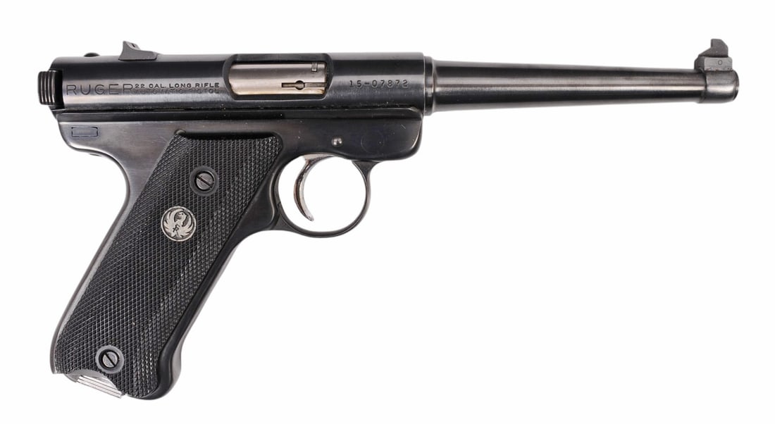 Ruger MK1 22LR Semi-Automatic Pistol FFL Required #15-07872 (J2D1): A Ruger MK1 22LR Semi-Automatic Pistol in very good condition with a bright and defined bore. The action appears to function properly with most of the original finish and little to no cosmetic blemish