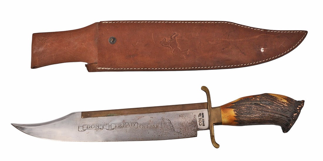 Colt GIANT Stag "Don't Tread On Me" Bowie Knife (DHR) (1 of 11)