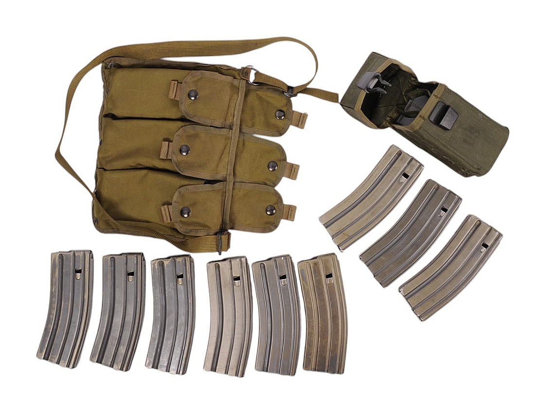 Nine 30 Round 5.56x45mm M16 Magazines and Two Pouches  (C4P) (1 of 9)